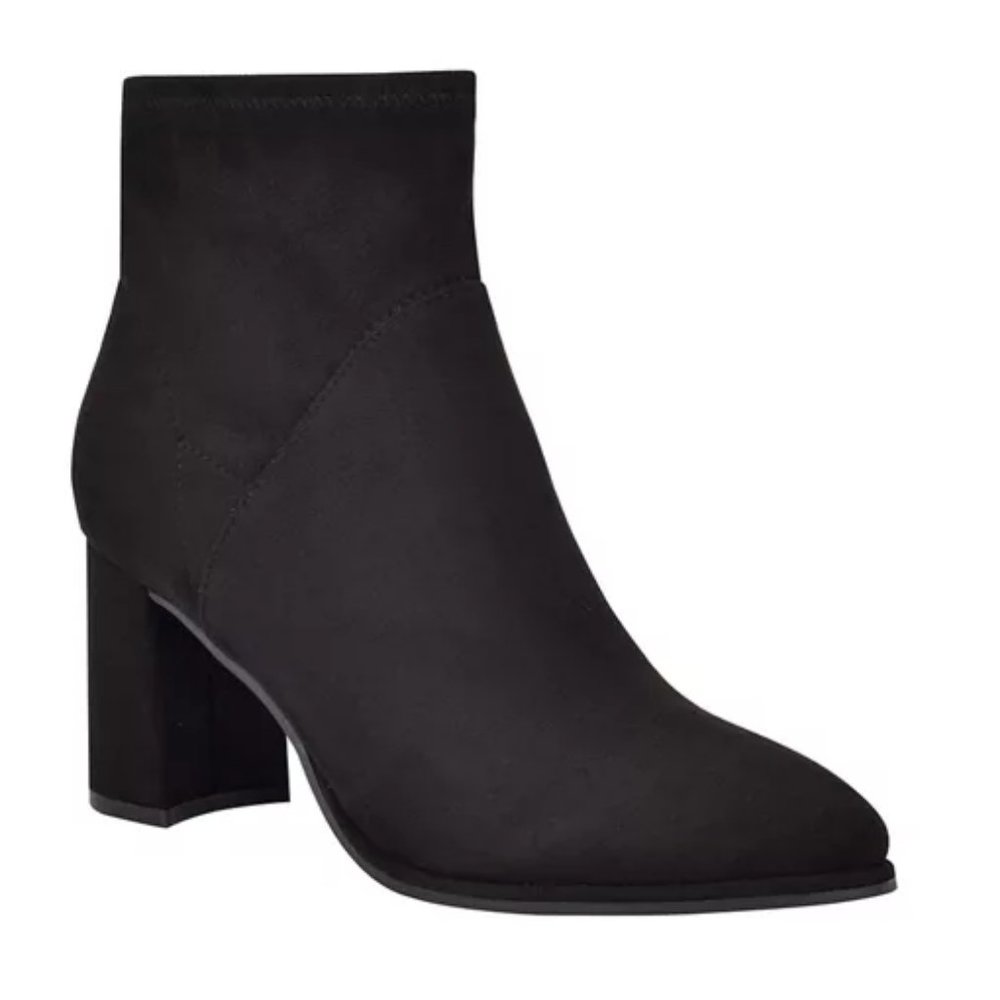 MARC FISHER Black Suede Heel Booties - Picture 1 of 2